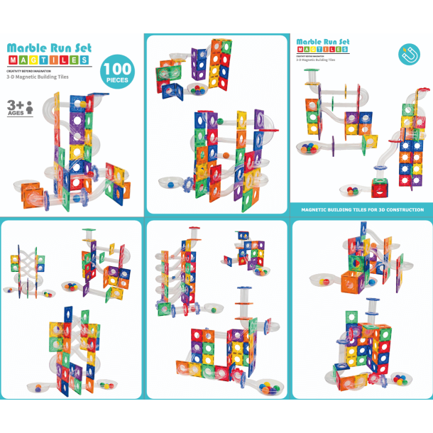 Magnetic Tiles Kuglebane, 100 dele