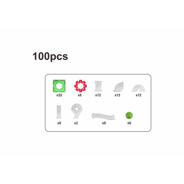 Magnetic Tiles Kuglebane, 100 dele