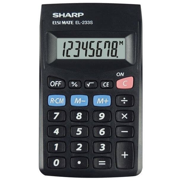 SHARP EL-233SBBK Lommeregner 8 cifret