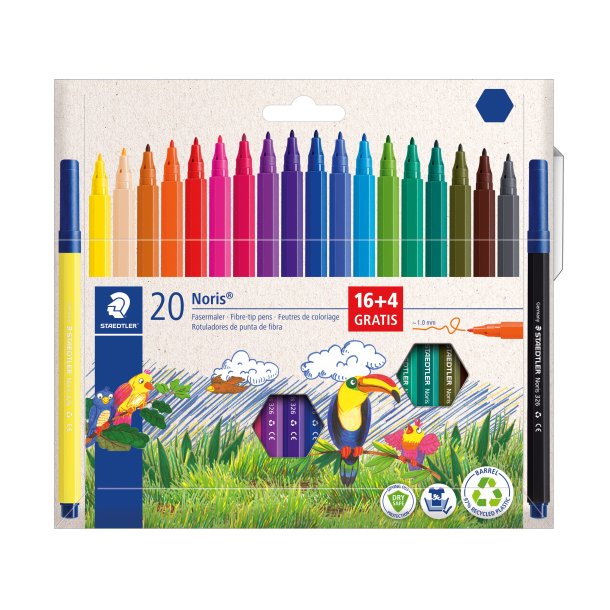 Staedtler fibrepen Noris, 20 stk