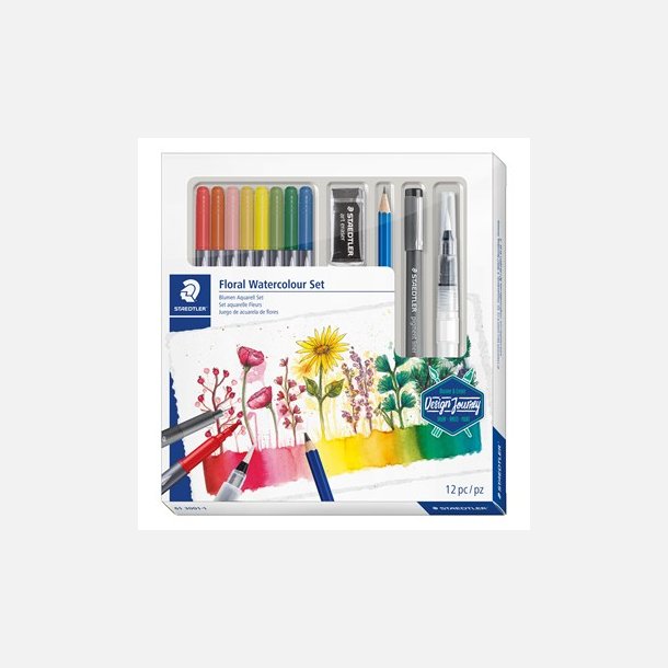 Staedtler Floral Design Journey vandfarves�t t/akvarel, 12 stk