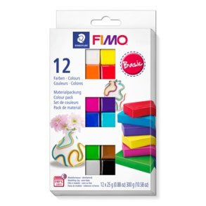 Staedtler FIMO modelleringsler Soft Basis 12x25g, 12 dele