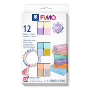 Staedtler FIMO modelleringsler Soft Pastel 12x25g, 12 dele