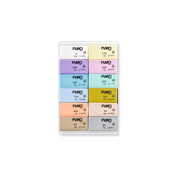 Staedtler FIMO modelleringsler Soft Pastel 12x25g, 12 dele
