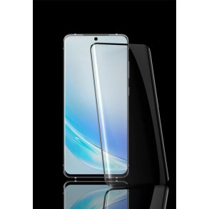 Skrmbeskyttelse (9H glas) - Samsung S20 Ultra (6D curved/full), sort