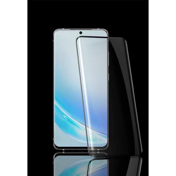 Skrmbeskyttelse (9H glas) - Samsung S10 (6D curved/full), sort