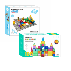 Magnetic Tiles 100 stk + Trafikbane 72 dele � Stor kreativ bygges�t pakke