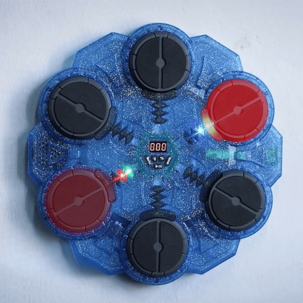 Smart Boxningstr�nare Pro med Bluetooth, LED-Ljus och 6 Slagytor � Gr�