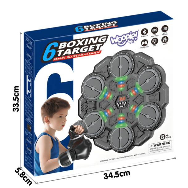 Smart Boxningstr�nare Pro med Bluetooth, LED-Ljus och 6 Slagytor � Gr�