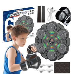 Smart Boxningstr�nare Pro med Bluetooth, LED-Ljus och 6 Slagytor � Gr�