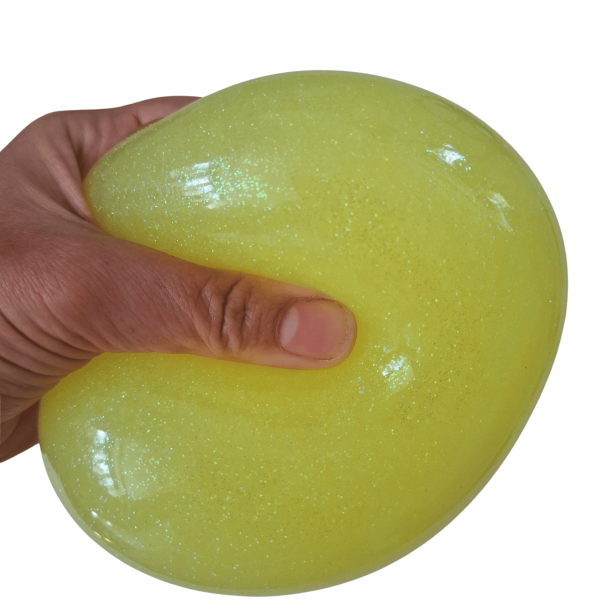 Squeeze Jumbo Glitterbold 11 cm � stor kl�m- og stressbold med glimmer