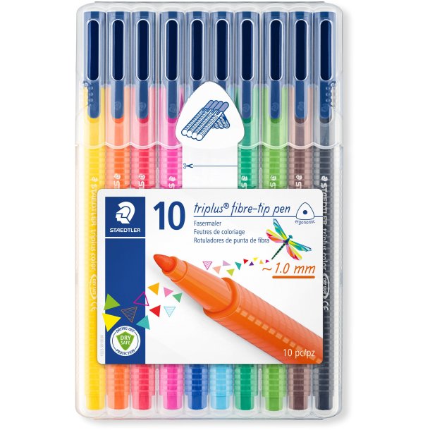 Staedtler Triplus fiberpenne,10 Farver, 1,0 mm