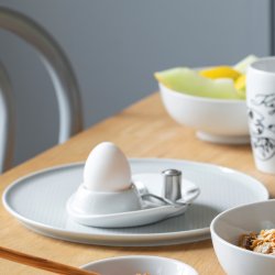 Steel-function, �ggkopp porslin med sked