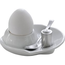 Steel-function, �ggkopp porslin med sked