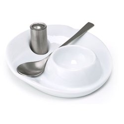 Steel-function, �ggkopp porslin med sked