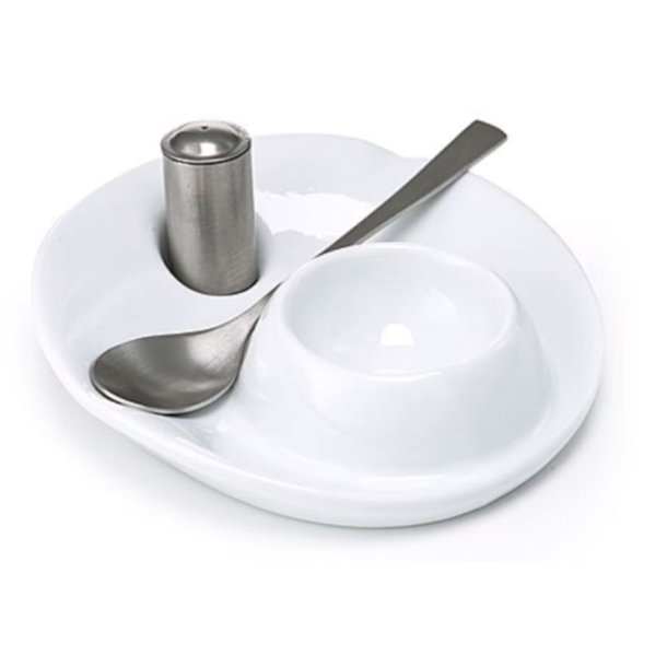 Steel-function, �ggkopp porslin med sked