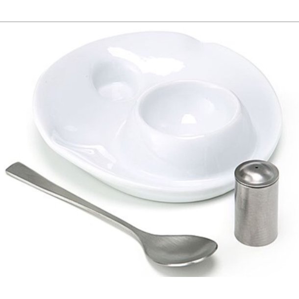 Steel-function, �ggkopp porslin med sked