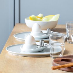 Steel-function, �ggkopp porslin med sked