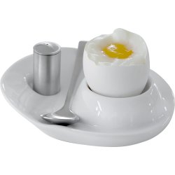 Steel-function, �ggkopp porslin med sked