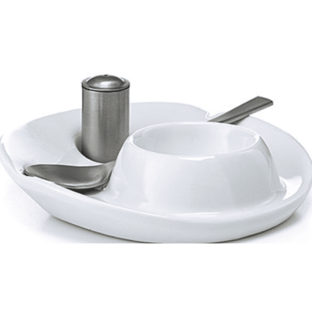 Steel-function, �ggkopp porslin med sked