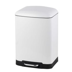 Steel-function, Fyrkantig vit soptunna 12 l