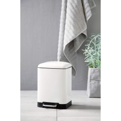 Steel-function, Fyrkantig vit soptunna 6 l