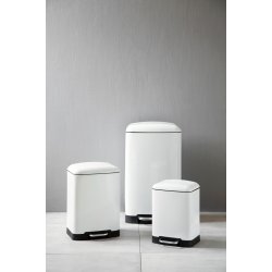 Steel-function, Fyrkantig vit soptunna 6 l