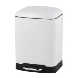 Steel-function, Fyrkantig vit soptunna 6 l