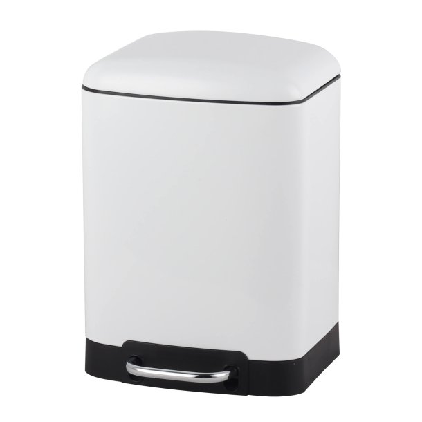 Steel-function, Fyrkantig vit soptunna 6 l