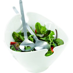 Steel-function, Hvid salatsk�l med bestik