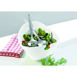 Steel-function, Hvid salatsk�l med bestik