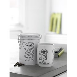 Steel-function, Konstkopp nr 4 porslin svart/vit