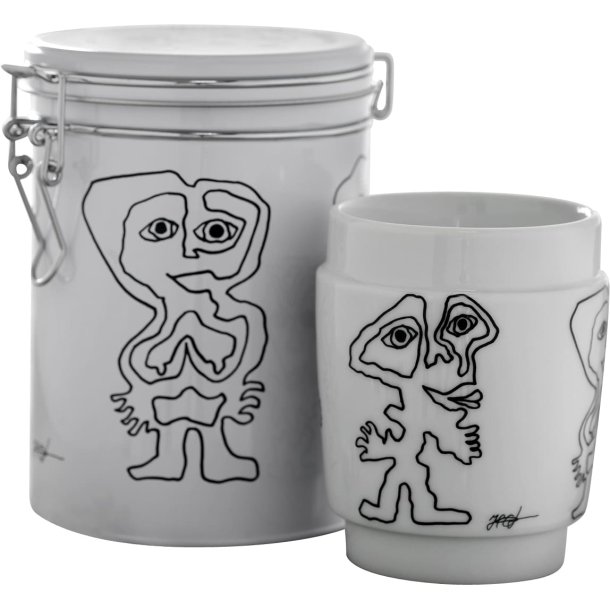 Steel-function, Konstkopp nr 4 porslin svart/vit