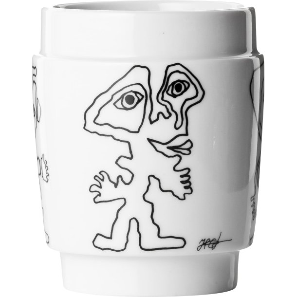 Steel-function, Konstkopp nr 4 porslin svart/vit