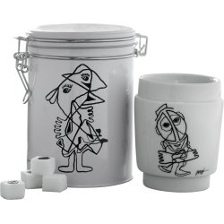 Steel-function, Konstkopp nr 6 porslin svart/vit