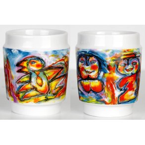 Steel-function, Kunstkopper happy bird porcel�n