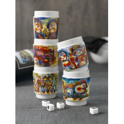 Steel-function, Konstkoppar happy bird porslin