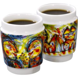 Steel-function, Konstkoppar happy fox porslin