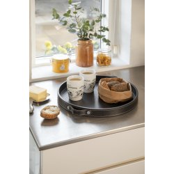 Steel-function, Rund serveringsbricka i PU-l�der