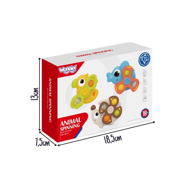 Spinnere med sugekop og dyr � 3 stk. sanseleget�j til baby
