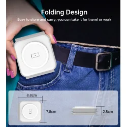 Choetech trdls magnetisk oplader 3-i-1, foldbar, hvid