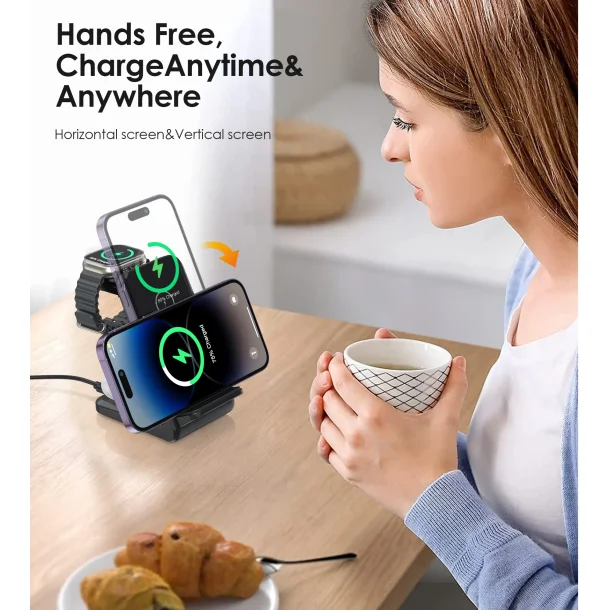 Choetech trdls oplader T608-F 4-i-1, sort