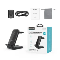 Choetech trdls oplader T608-F 4-i-1, sort