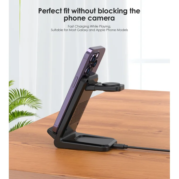 Choetech trdls oplader T608-F 4-i-1, sort