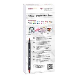 Tombow ABT Dual Brush 12P-1 Basic, 12 stk, tusch med dobbeltspids