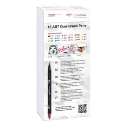 Tombow ABT Dual Brush 18P-2 Basic 2, 18 stk, tusch med dobbeltspids