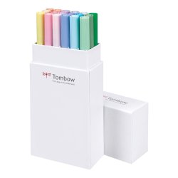 Tombow ABT Dual Brush 18P-5 Pastel, 18 stk, tusch med dobbeltspids