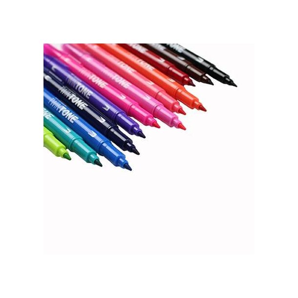 Tombow TwinTone, Tusch med Dobbletspids, 12 stk, Brights