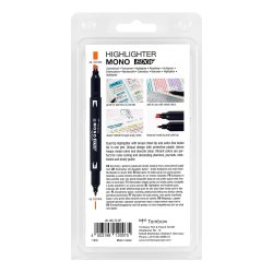 Tombow Overstregningspen MONO Edge St, ass. farver, 6 stk, dobbeltspids