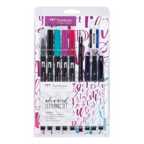 Tombow Hand Lettering Set Advanced, 10 forskellige produkter til hndskrift samt en guide